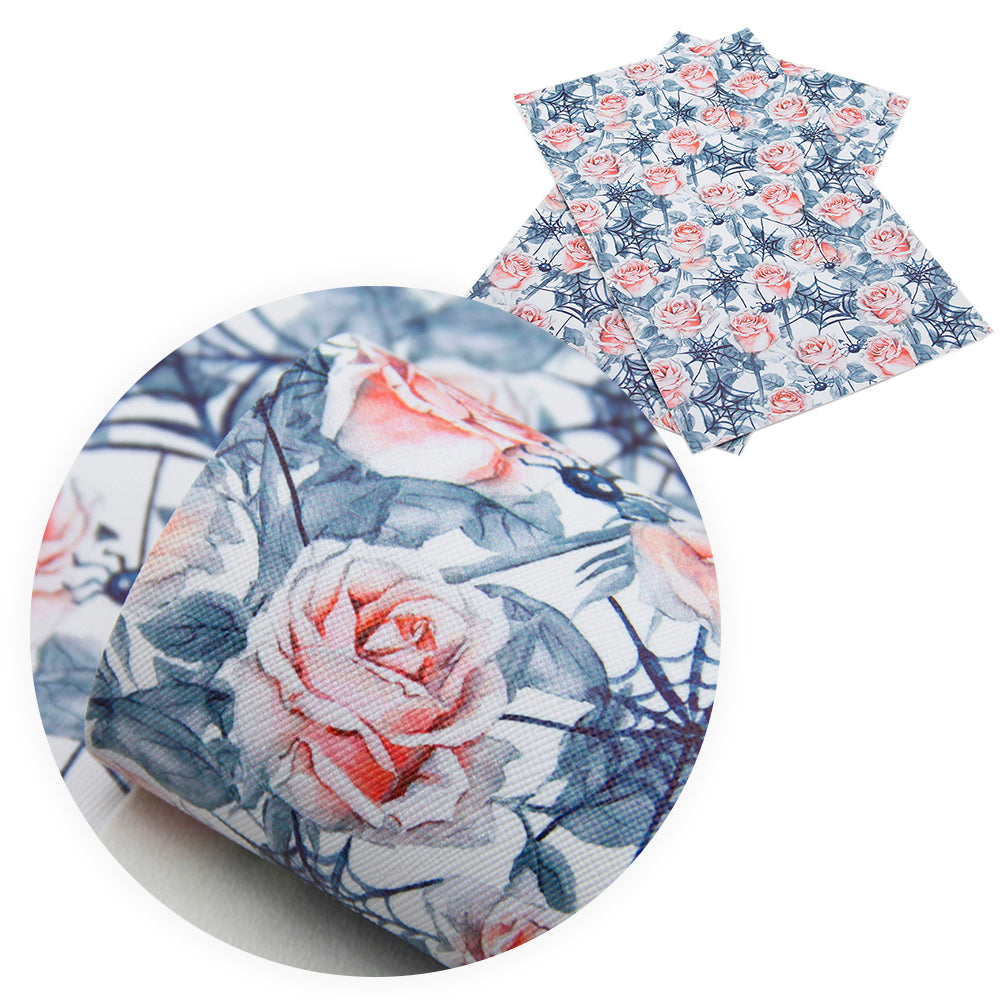 flower floral spider spider web printed fabric