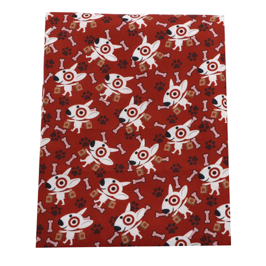 red series footprint paw printed fabric