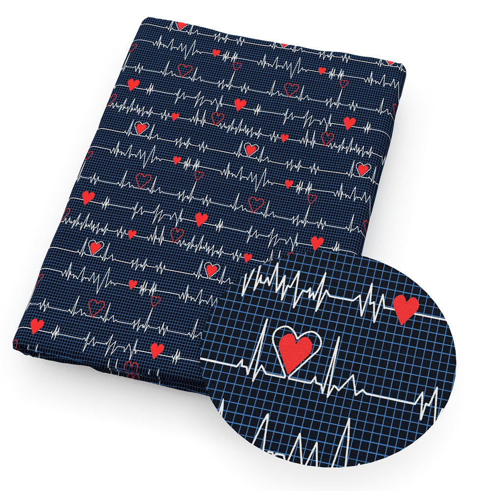 EKG Theme Printed Fabric