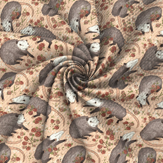 possum flower floral printed fabric