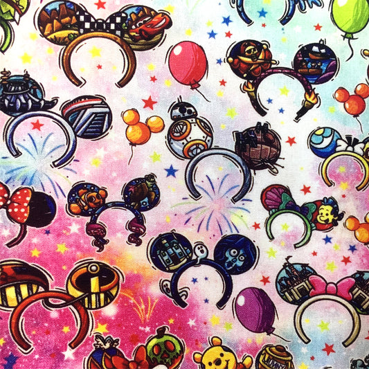 firework gradient color crochet headband hairband printed fabric