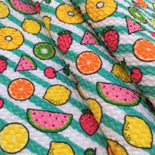 Load image into Gallery viewer, stripe watermelon fruit cherry lemon printed fabric
