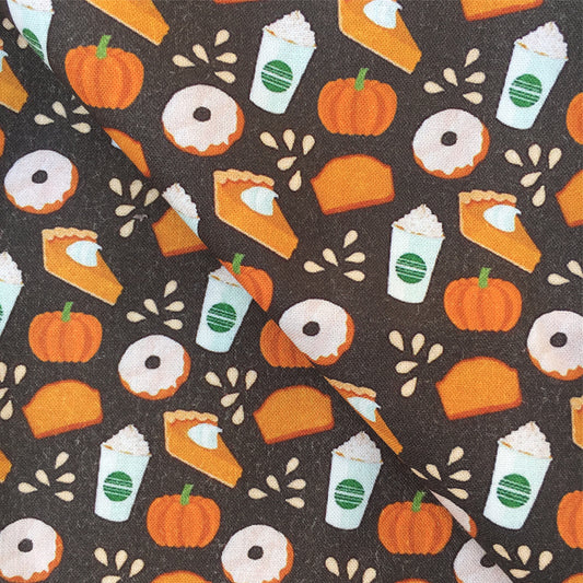 cake cupcake ice cream autumn printed fabric