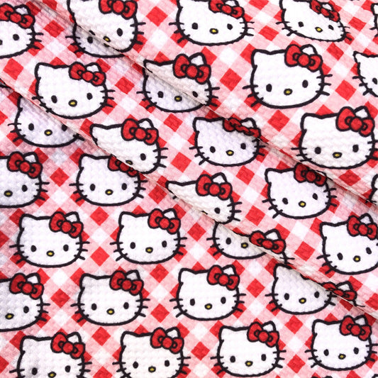 plaid grid red series printed fabric