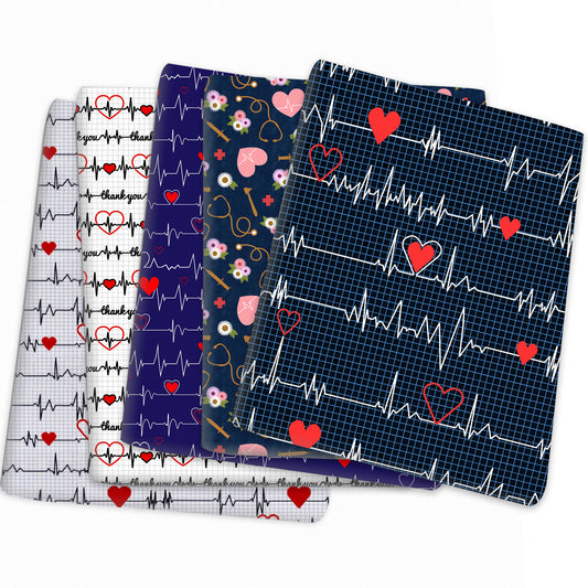 EKG Theme Printed Fabric
