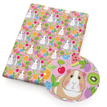 Load image into Gallery viewer, guinea pig fruit watermelon kiwi cherry printed fabric
