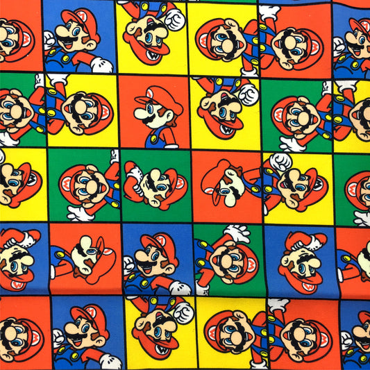 plaid grid game console printed fabric