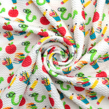 Load image into Gallery viewer, snake pattern back to school abc printed fabric

