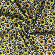 Load image into Gallery viewer, leopard cheetah sunflower printed fabric

