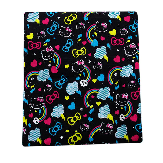 rainbow color heart love cloud printed fabric