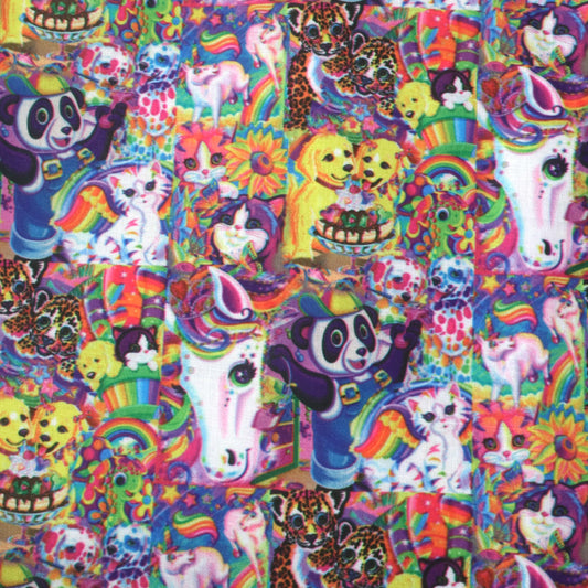 panda dog puppy printed fabric