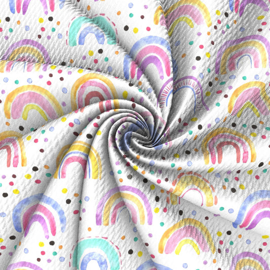 rainbow color dots spot printed fabric