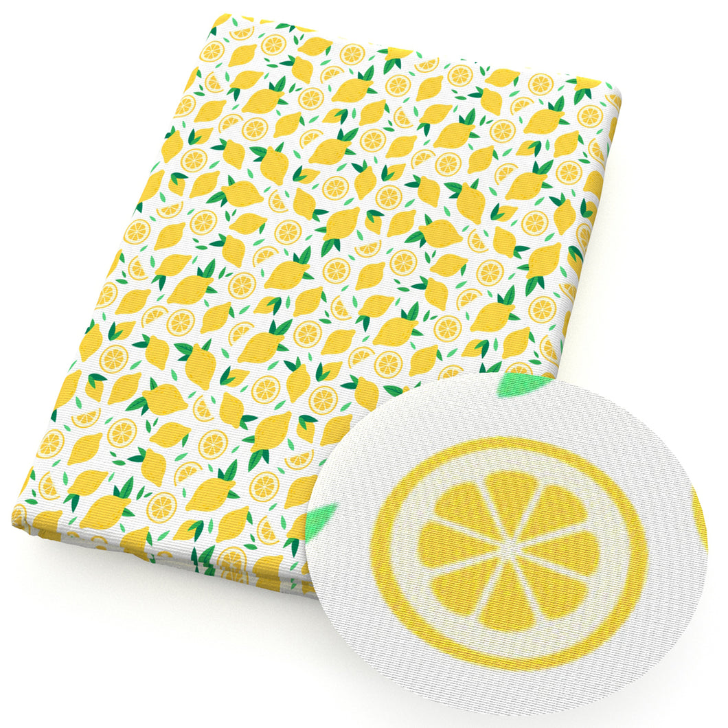 lemon yellow series fruit printed fabric