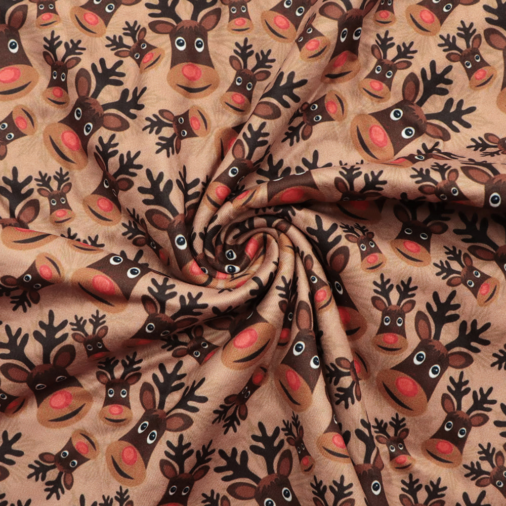 christmas day deer reindeer giraffe printed fabric