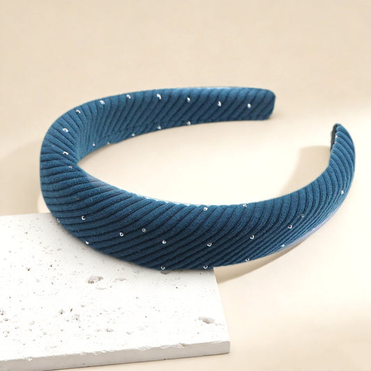 Luxury Corduroy Rhinestone Sponge Headband