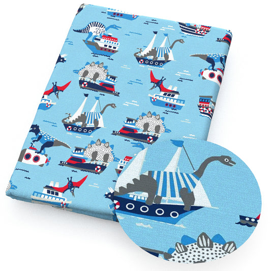 dinosaurs dino sailor anchor ship submarine ocean series fabric