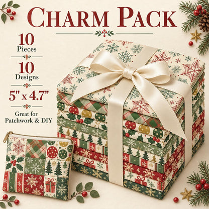 10Pc/Set Christmas Series Stripe Plaid Tree Gift Fat Quarter Fabric, Pre-Cut Square Fabric Assort, Fabric Set, Craft Fabric, Handmade DIY Patchwork Fabric,Home Quilting Sewing Fabric, Packaging Fabric, Scrapbooking Craft Hobbyist