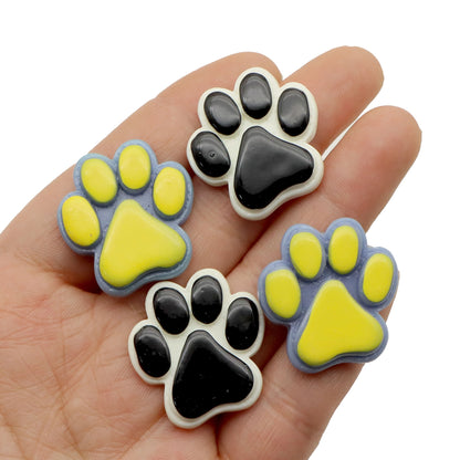 Resin Flat Back Charms Beads,5pcs Dog Footprint Paw Shape Resin Cabochons for DIY Crafts, Scrapbooking, Jewelry Making