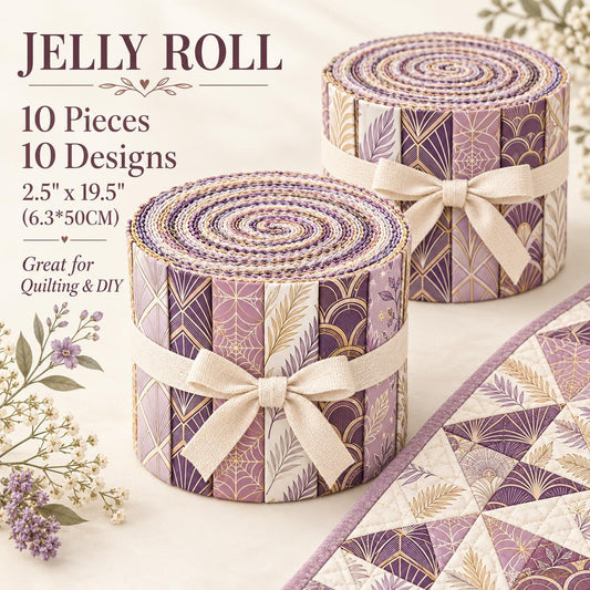 10pcs Vintage Floral Pattern Jelly Roll Fabric Strips 2.5X19.7inch Pre-Cut 100% Polyester For Patchwork Quilts, Table Runners, Placemats, Tote Bags, Storage Pouches, Makeup Bags, Coasters, Quilt Blocks & Binding