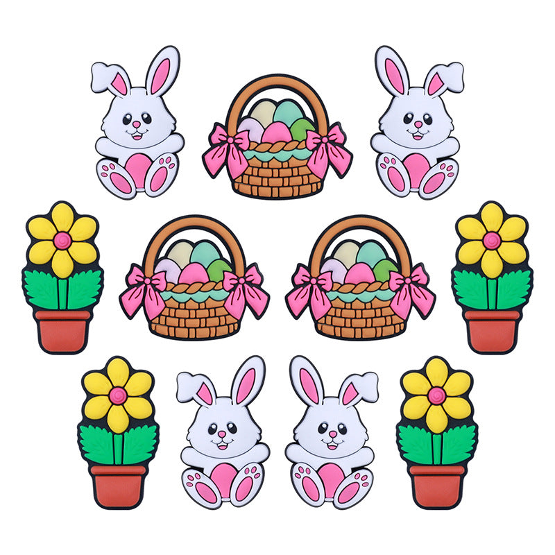 1PC Chicken Gnome Rabbit Bunny Easter Silicone Beads for Jewelry Making, DIY Beading, Key Bag Chain, Bracelet, Necklace, Beaded Pen Decors, and Home Decoration Accessories