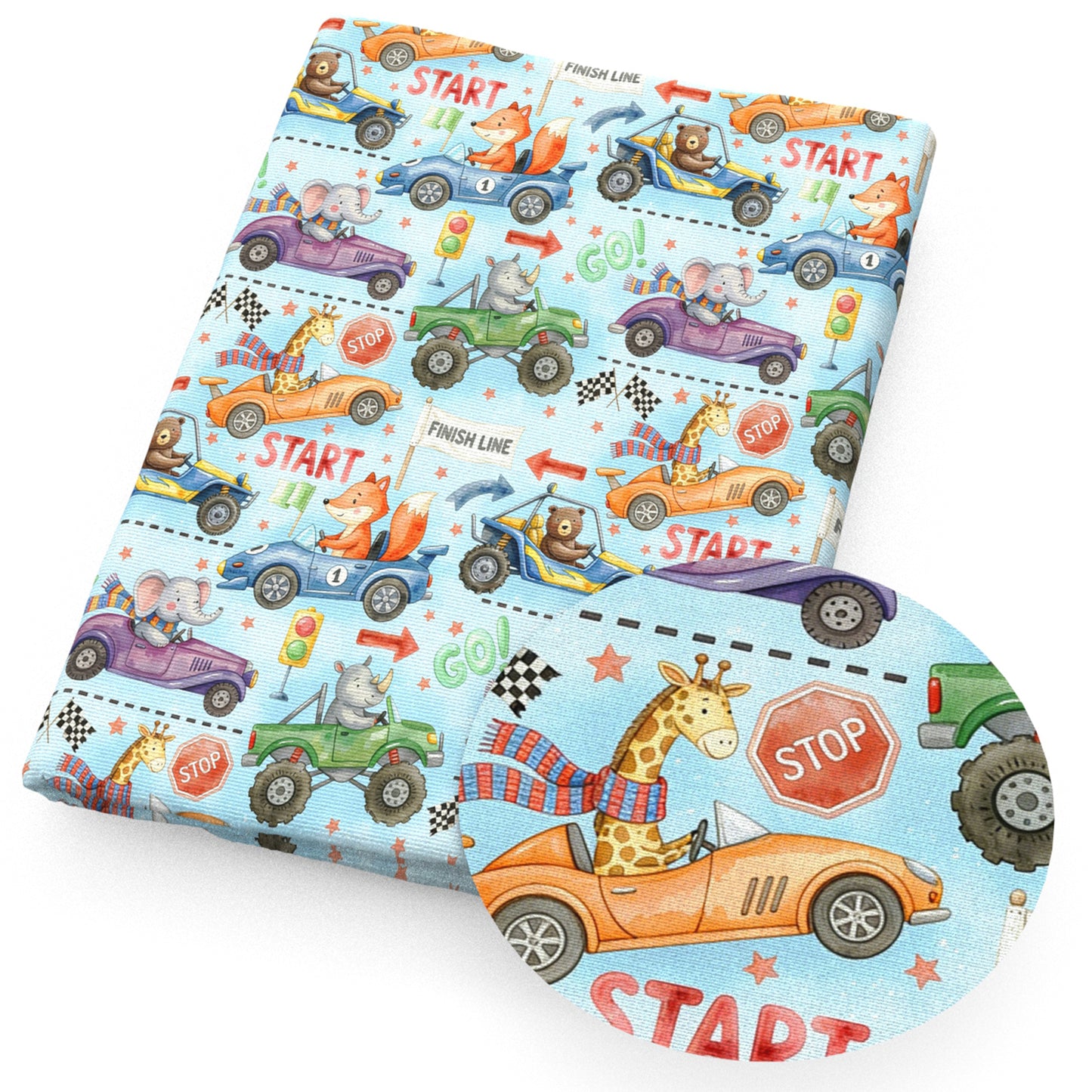 elephant rhino light car caution fabric
