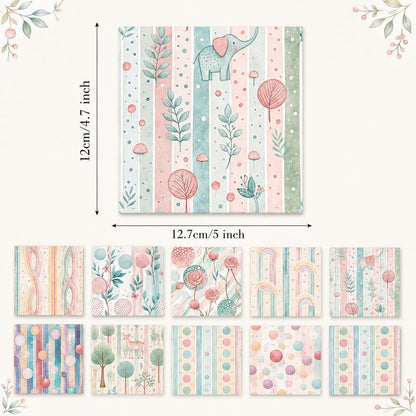10Pc/Set Flower Strip Dot Series Deer Butterfly Star Mushroom Bear Elephan Rose Fat Quarter Fabric, Pre-Cut Square Fabric Assort, Fabric Set, Craft Fabric, Handmade DIY Patchwork Fabric,Home Quilting Sewing Fabric, Packaging Fabric, Scrapbooking Craft Hob