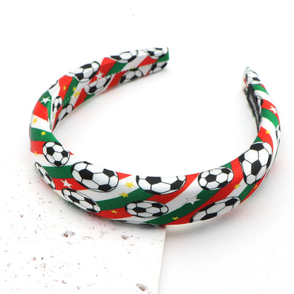 world cup football series satin high cranial hairband
