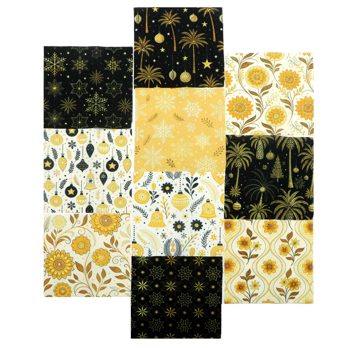 10Pc/Set Christmas Series Flower Bell Star Tree Fat Quarter Fabric, Pre-Cut Square Fabric Assort, Fabric Set, Craft Fabric, Handmade DIY Patchwork Fabric,Home Quilting Sewing Fabric, Packaging Fabric, Scrapbooking Craft Hobbyist