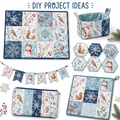 10Pc/Set Christmas Series Bird Squirrel Leaves Fat Quarter Fabric, Pre-Cut Square Fabric Assort, Fabric Set, Craft Fabric, Handmade DIY Patchwork Fabric,Home Quilting Sewing Fabric, Packaging Fabric, Scrapbooking Craft Hobbyist