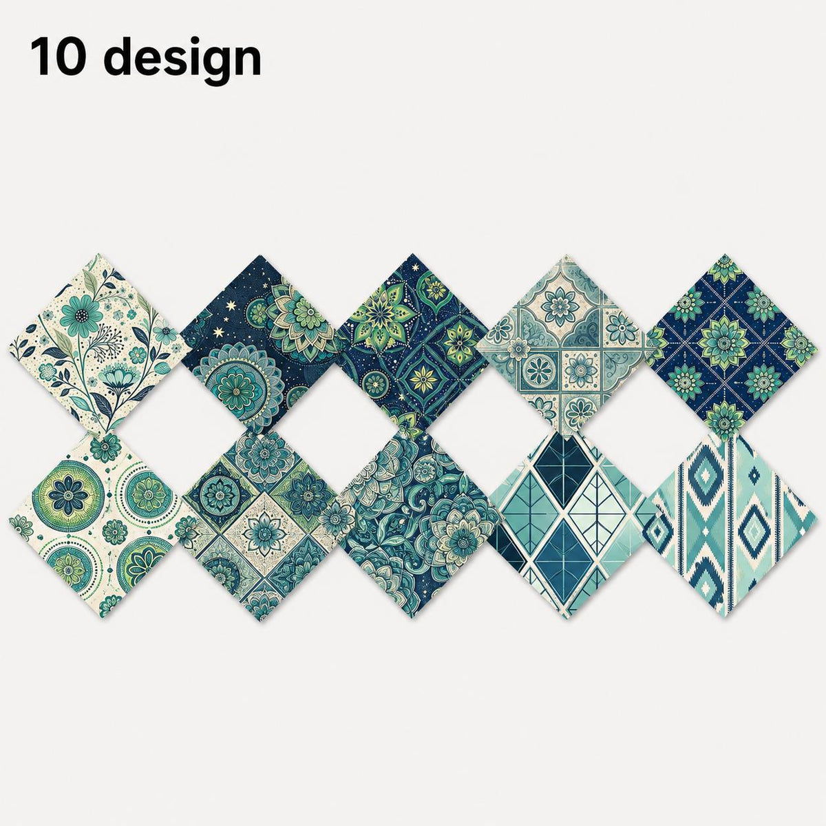 10Pc/Set Plaid Flower Green Series Fat Quarter Fabric, Pre-Cut Square Fabric Assort, Fabric Set, Craft Fabric, Handmade DIY Patchwork Fabric,Home Quilting Sewing Fabric, Packaging Fabric, Scrapbooking Craft Hobbyist