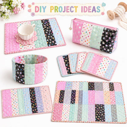 10Pc/Set, Making 10 Images 1pc Each, Each Size: 6.3*50cm Mesh Gauze Dot Series Sliced Fabric Set Style Combination, Polyester Jelly Roll Fabric Strips, Pre-Cut Quilting Squares, For Quilting DIY, Handicrafts And Sewing, Blankets, Rugs, Interior Decoration
