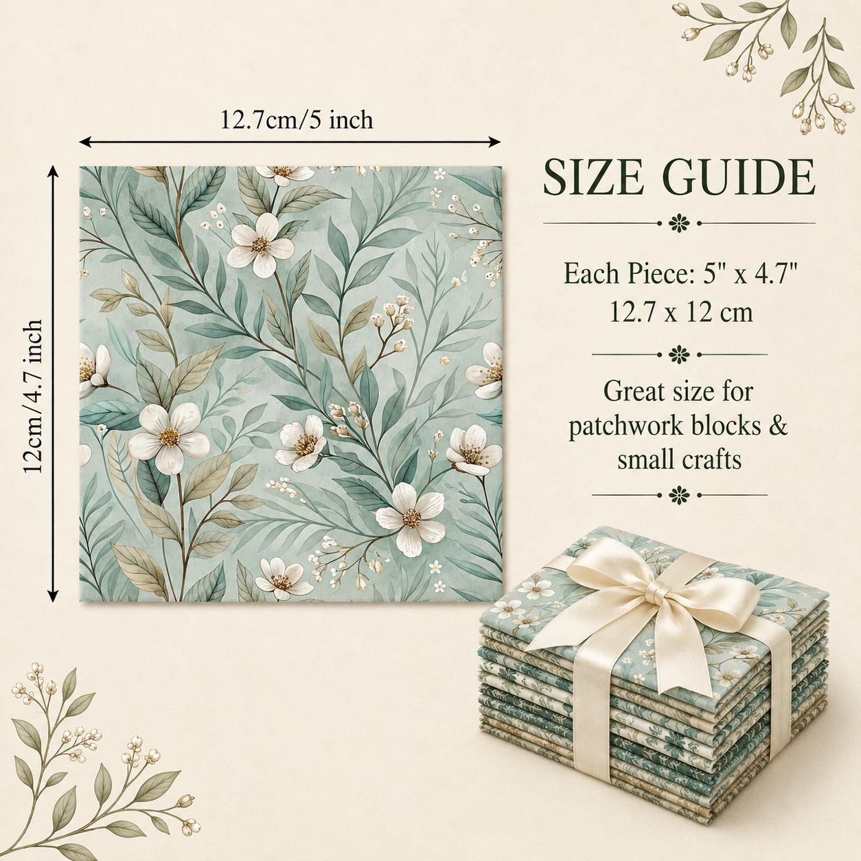 10pcs Charm Pack Set Floral Vintage Style Pattern Handmade DIY with Rich Color and Texture Elements 100% Polyester Patchwork in 10 Design Styles Suitable for Patchwork DIY Craft Projects DIY Wallet Making Gift Giving Bag Making Mother'S Day Gift