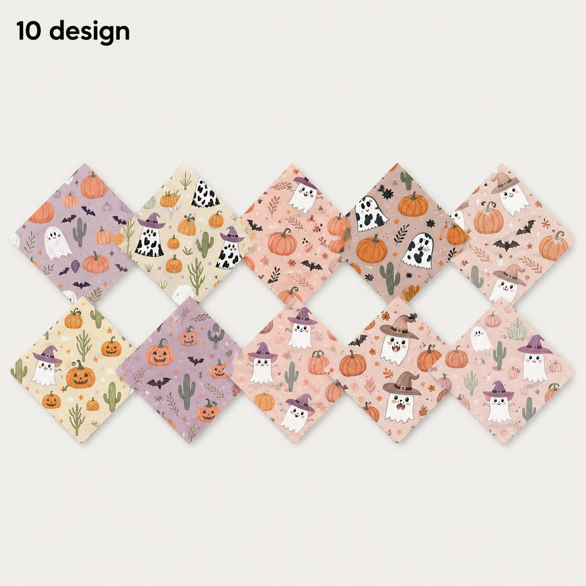 10Pc/Set Halloween Series Skull Pumpkin Cactus Bat Fat Quarter Fabric, Pre-Cut Square Fabric Assort, Fabric Set, Craft Fabric, Handmade DIY Patchwork Fabric,Home Quilting Sewing Fabric, Packaging Fabric, Scrapbooking Craft Hobbyist