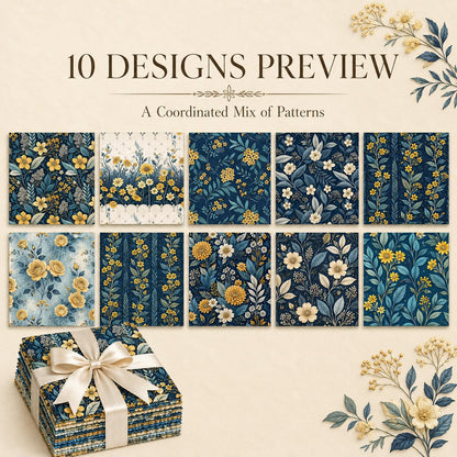 10Pc/Set Flower Series Fat Quarter Fabric, Pre-Cut Square Fabric Assort, Fabric Set, Craft Fabric, Handmade DIY Patchwork Fabric,Home Quilting Sewing Fabric, Packaging Fabric, Scrapbooking Craft Hobbyist