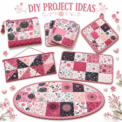 10Pc/Set Flower Dot Series Fat Quarter Fabric, Pre-Cut Square Fabric Assort, Fabric Set, Craft Fabric, Handmade DIY Patchwork Fabric,Home Quilting Sewing Fabric, Packaging Fabric, Scrapbooking Craft Hobbyist