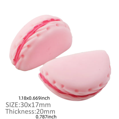 2Pcs Half Round Miniature Macaroon Decorations, Assorted Colors, Plastic & Resin - Scrapbooking Embellishments, Flatback Cabochon Crafts, Universal Holiday Party Supplies, Non-Electrical DIY Accessories