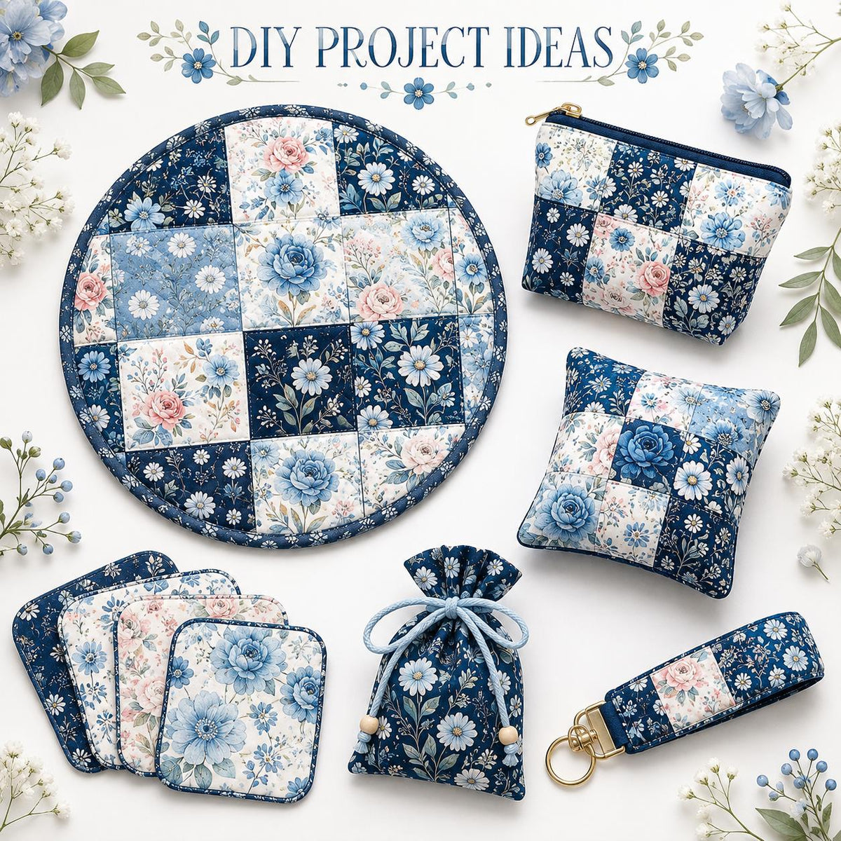 10Pc/Set Flower Series Fat Quarter Fabric, Pre-Cut Square Fabric Assort, Fabric Set, Craft Fabric, Handmade DIY Patchwork Fabric,Home Quilting Sewing Fabric, Packaging Fabric, Scrapbooking Craft Hobbyist