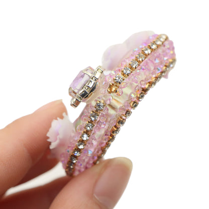 1PC Moon Rhinestone Bead with Opal Effect - Faux Crystal Spacer for DIY Jewelry Making, Bracelets, Necklaces, Earrings & Crafts