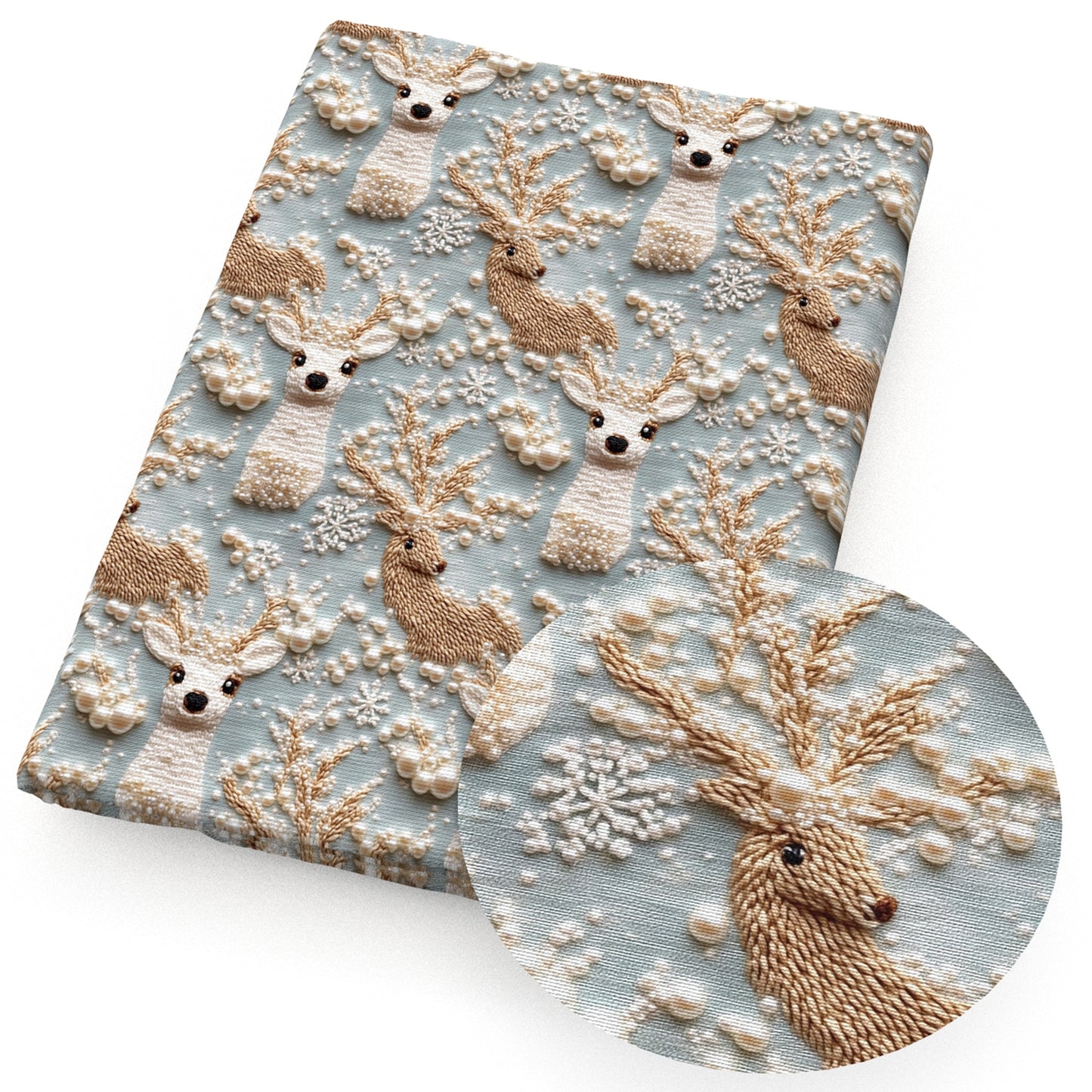 imitation embroidery series christmas day deerreindeer giraffe fabric