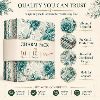 10Pc/Set Flower Green Series Fat Quarter Fabric, Pre-Cut Square Fabric Assort, Fabric Set, Craft Fabric, Handmade DIY Patchwork Fabric,Home Quilting Sewing Fabric, Packaging Fabric, Scrapbooking Craft Hobbyist