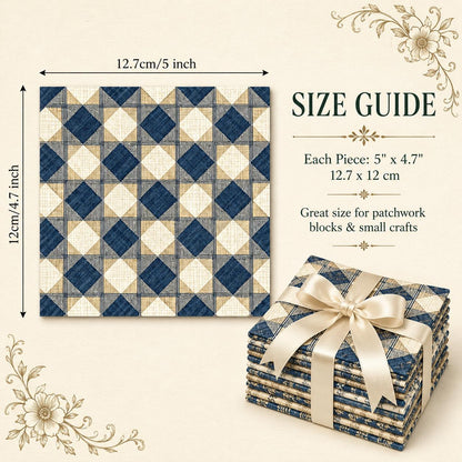 10pcs Charm Pack Set Floral Plaid Pattern Vintage Style Pattern Handmade DIY with Rich Color and Texture Elements 100% Polyester Patchwork in 10 Design Styles Suitable for Patchwork DIY Craft Projects DIY Wallet Making Gift Giving Bag Making
