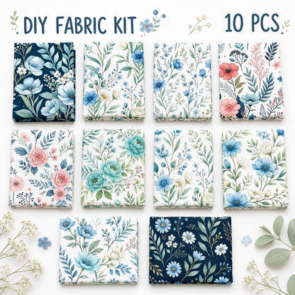10Pc/Set Flower Series Daisy Leaves Fat Quarter Fabric, Pre-Cut Square Fabric Assort, Fabric Set, Craft Fabric, Handmade DIY Patchwork Fabric,Home Quilting Sewing Fabric, Packaging Fabric, Scrapbooking Craft Hobbyist