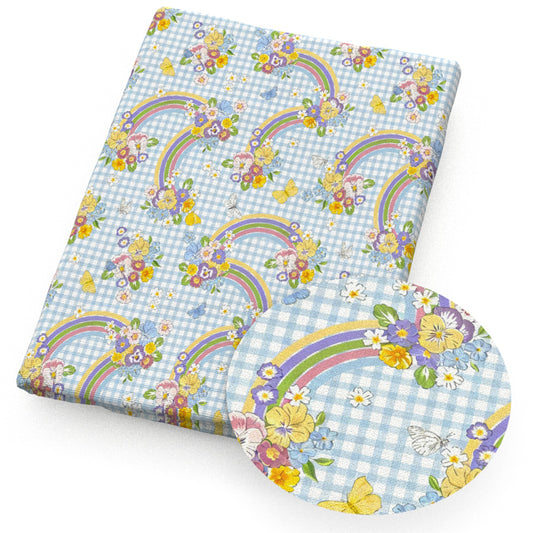 flowerfloral rainbow plaid grid fabric