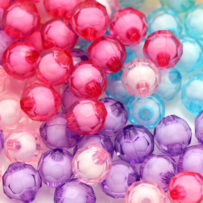 10Pcs Mix Color Acrylic Transparent Hexagonal Beads Imitation Crystal Beads Loose Beads Diy Handmade Beaded Mobile Phone Chain Bracelet Necklace Making Jewelry Accessories