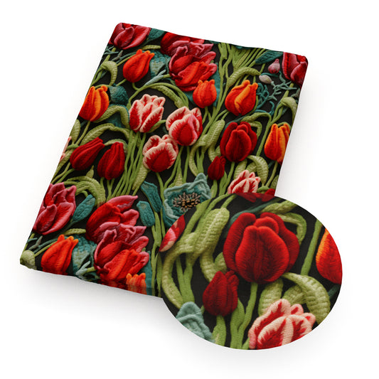 imitation embroidery series floral fabric