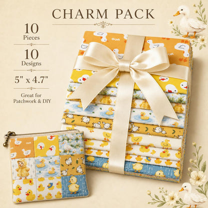 10pcs Charm Pack Set Duck Animal Vintage Style Pattern Handmade DIY with Rich Color and Texture Elements 100% Polyester Patchwork in 10 Design Styles Suitable for Patchwork DIY Craft Projects DIY Wallet Making Gift Giving Bag Making Mother's Day Gift