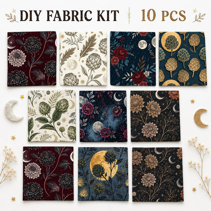 10Pc/Set Flower Cynara Series Vegetables Fat Quarter Fabric, Pre-Cut Square Fabric Assort, Fabric Set, Craft Fabric, Handmade DIY Patchwork Fabric,Home Quilting Sewing Fabric, Packaging Fabric, Scrapbooking Craft Hobbyist