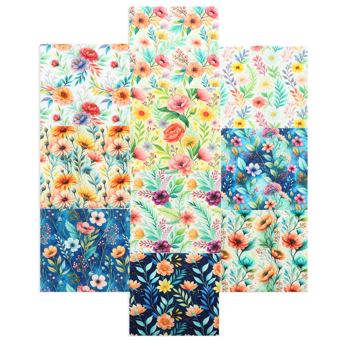10Pc/Set Flower Series Fat Quarter Fabric, Pre-Cut Square Fabric Assort, Fabric Set, Craft Fabric, Handmade DIY Patchwork Fabric,Home Quilting Sewing Fabric, Packaging Fabric, Scrapbooking Craft Hobbyist