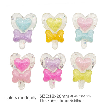 5Pcs Acrylic Heart & Bows Charms,Mixed Colors,3D Flatback Resin Cabochons for DIY Jewelry, Earrings, Bracelets, Keychains, Festive Decor, Homemade Gifts, Phone Cases, Water Bottles, Hair Accessories - Crafting Accessories