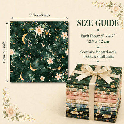 10pcs Charm Pack Set Floral Pattern Vintage Style Handmade DIY with Rich Color and Texture Elements 100% Polyester Patchwork in 10 Design Styles Suitable for Patchwork DIY Craft Projects DIY Wallet Making Gift Giving Bag Making Mother's Day Gift